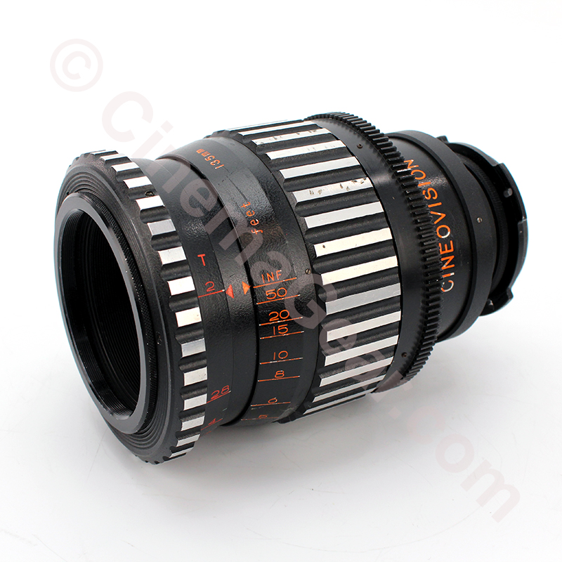 Cineovision 135mm T2 lens in BNCR mount with front and rear lens caps