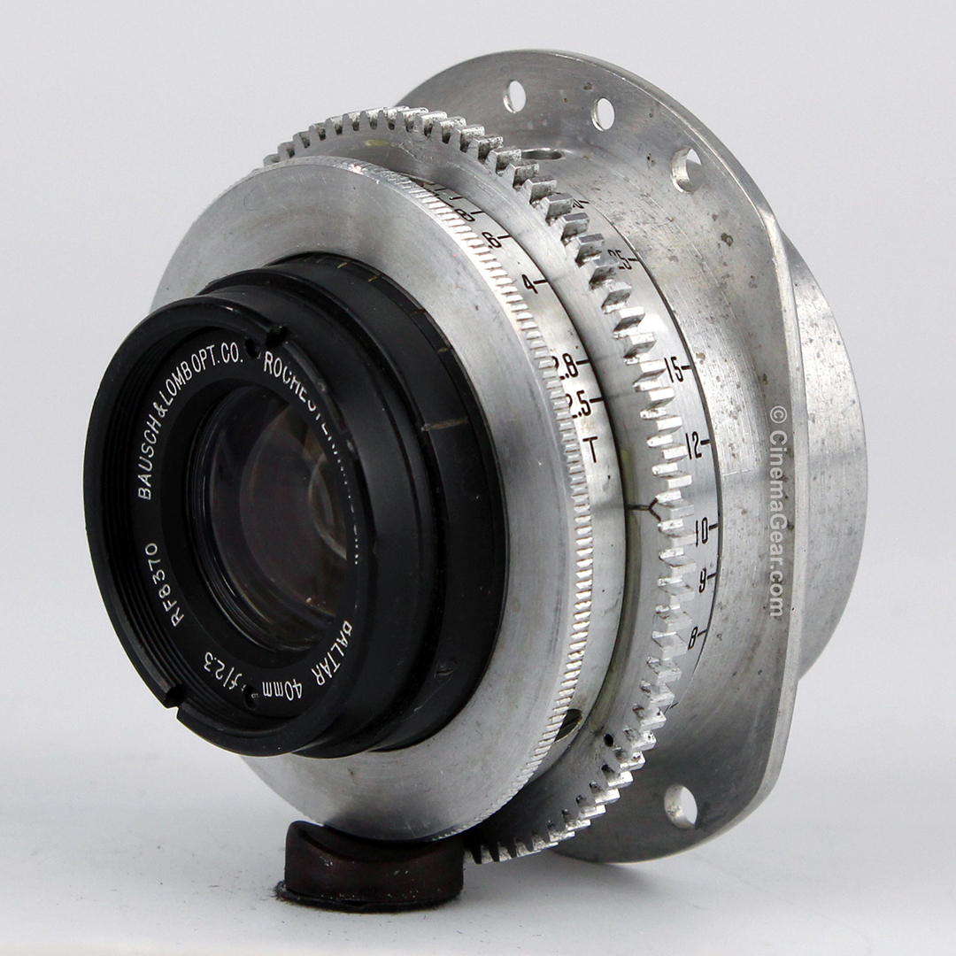 Bausch and Lomb Baltar 40mm f2.3 lens in Mitchell Standard mount.