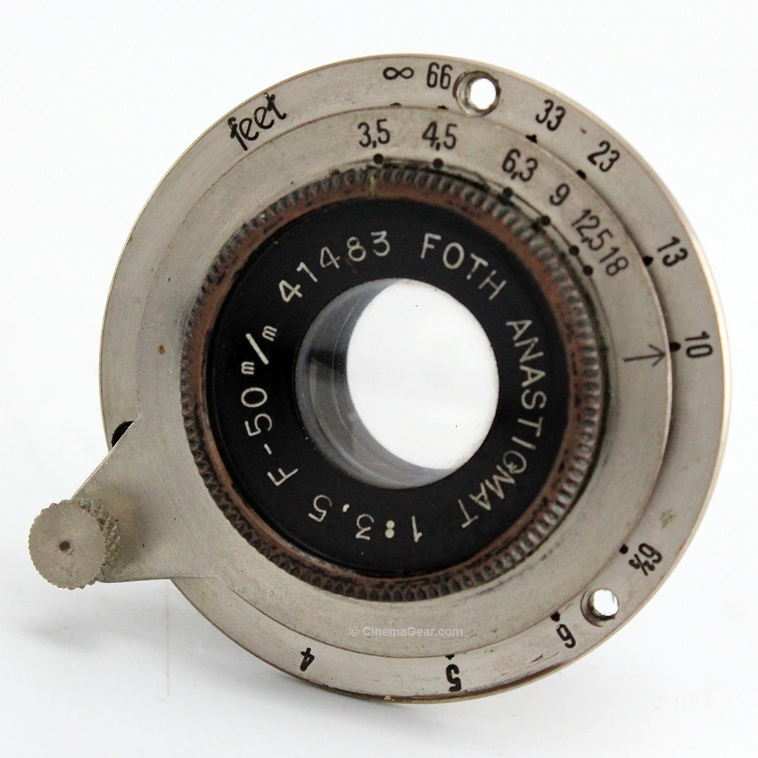 Foth Anastigmat 50mm f3.5 lens in flange mount.